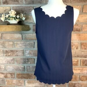 41 HAWTHORNE “Irsia” Scalloped Navy Tank Top 20